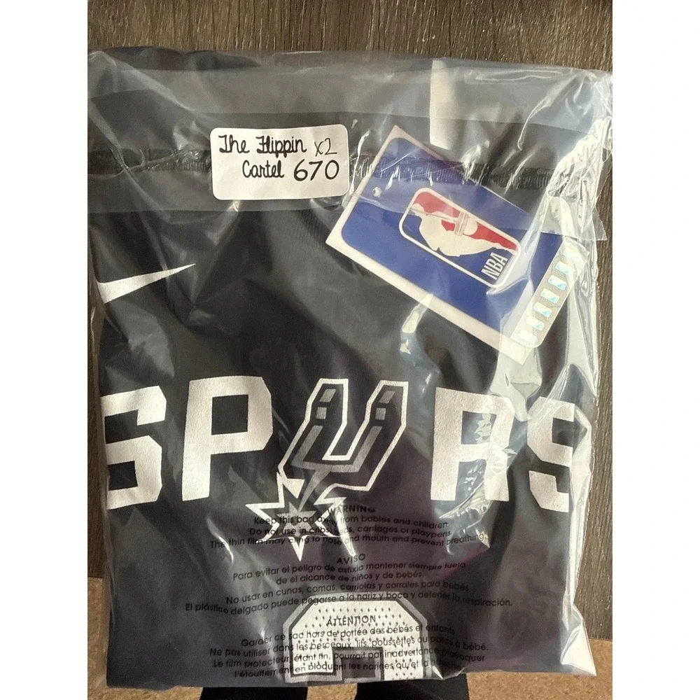 Kids Nike San Antonio Spurs Basketball T Shirt Paul‎ #3 Black Tee Youth S 8